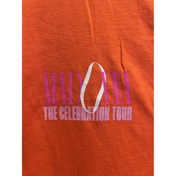 Madonna Celebration tour concert T-shirt size XL Orange double sided band tee - Picture 1 of 10